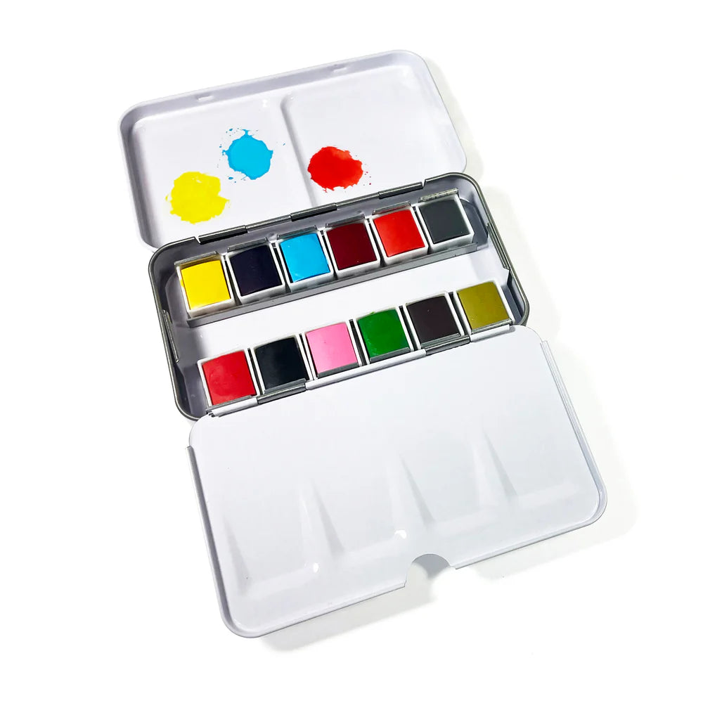 Watercolor To-Go Kit - Travel Friendly - 12 Colors