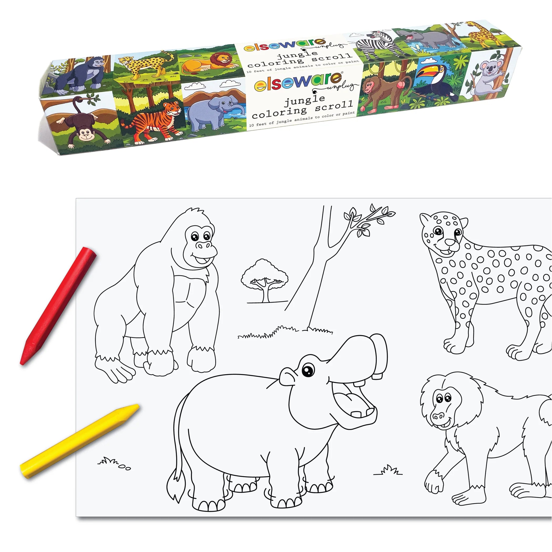 Coloring Scroll - (Choice of theme : dinosaur, jungle, ocean, solar system, 10' long)