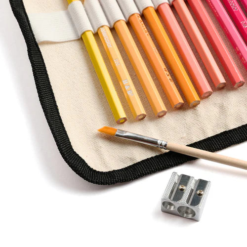 Watercolor Pencils In Canvas Wrap (36 pencils w/sharpener & paintbrush)