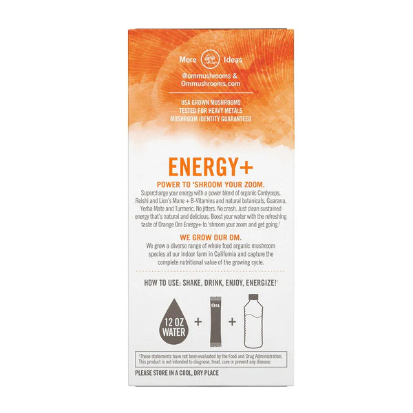 Om Energy+ Citrus Orange Mushroom Drink Mix, 10 ct