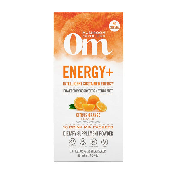 Om Energy+ Citrus Orange Mushroom Drink Mix, 10 ct