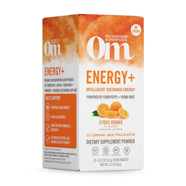 Om Energy+ Citrus Orange Mushroom Drink Mix, 10 ct