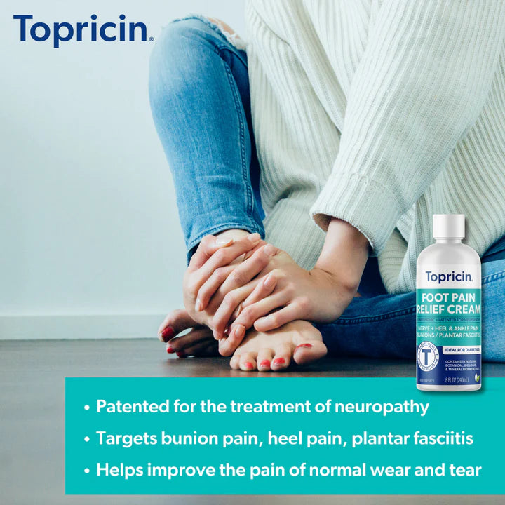 Topricin Foot Pain Relief Cream- 8 oz.