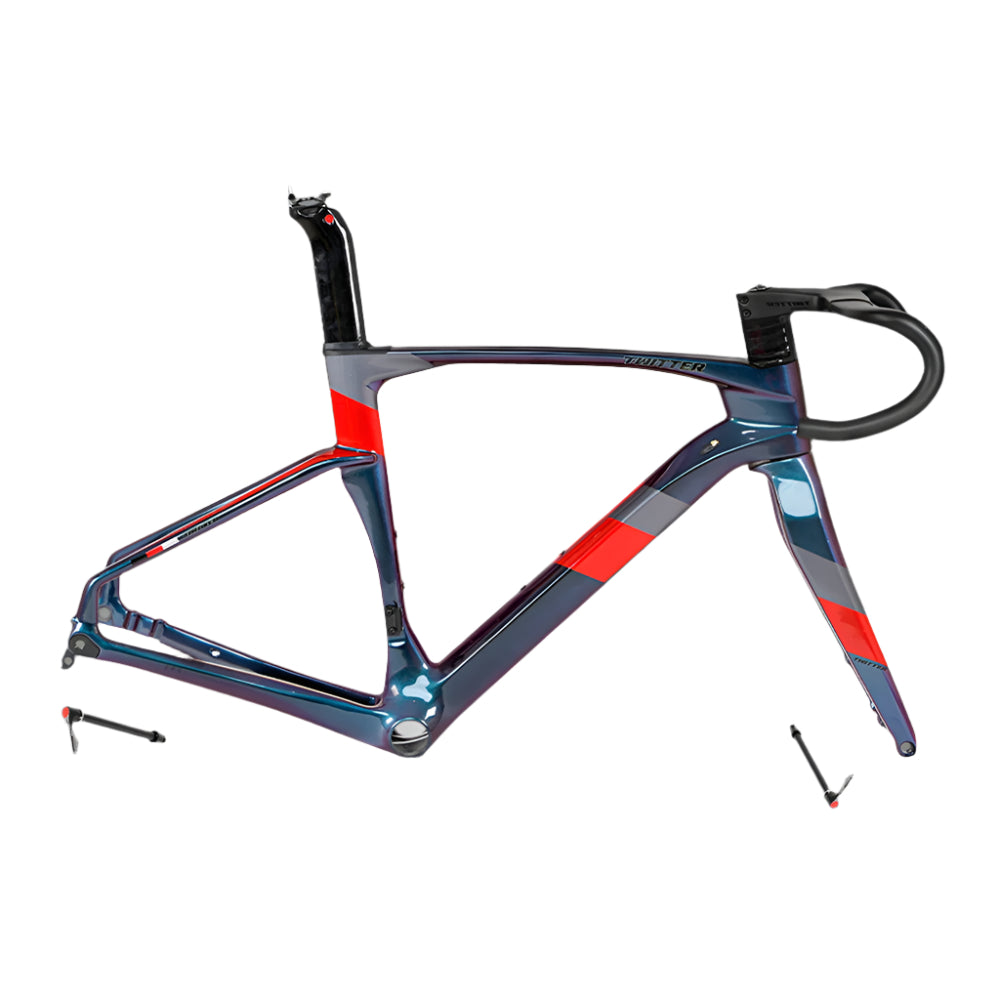 TWITTER CYCLONE Pro Disc Carbon Road Frame Set – T900, 700C, Aero, Holographic-0