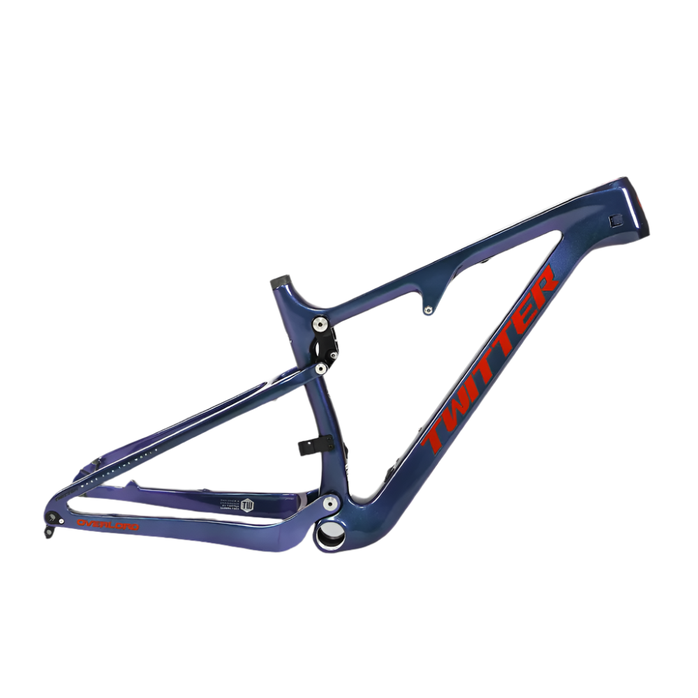 TWITTER OVERLORD Full Suspension Carbon MTB Frame – T800 Mix, 29"/27.5", AM, with ROCKSHOX MNR Rear SHOX-7