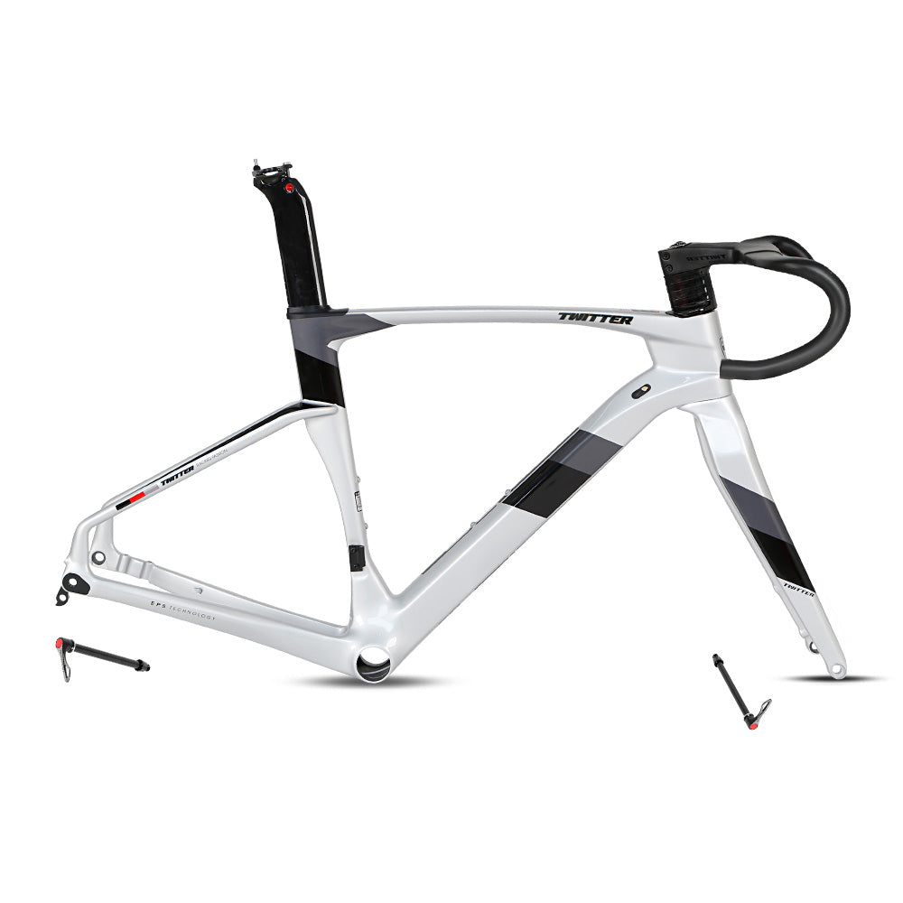 TWITTER CYCLONE Pro Disc Carbon Road Frame Set – T900, 700C, Aero, Thru Axle, Gloss+UV Decals-3