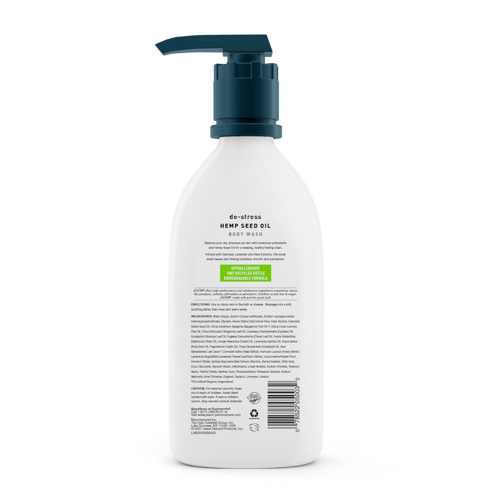 JĀSÖN® De-Stress Hemp Seed Oil Body Wash 30 OZ