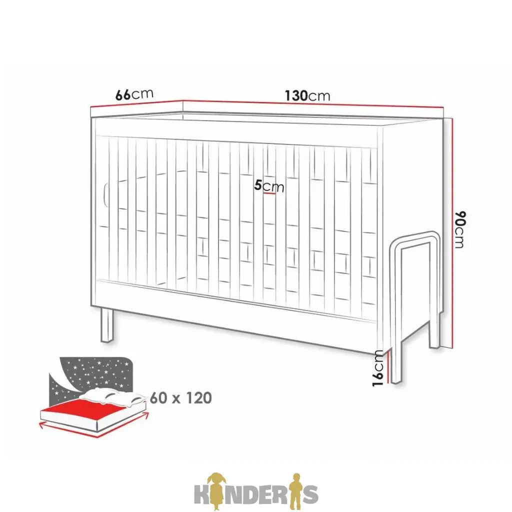 Baby cot, children's room furniture set "VICTOR" 120x60cm-3