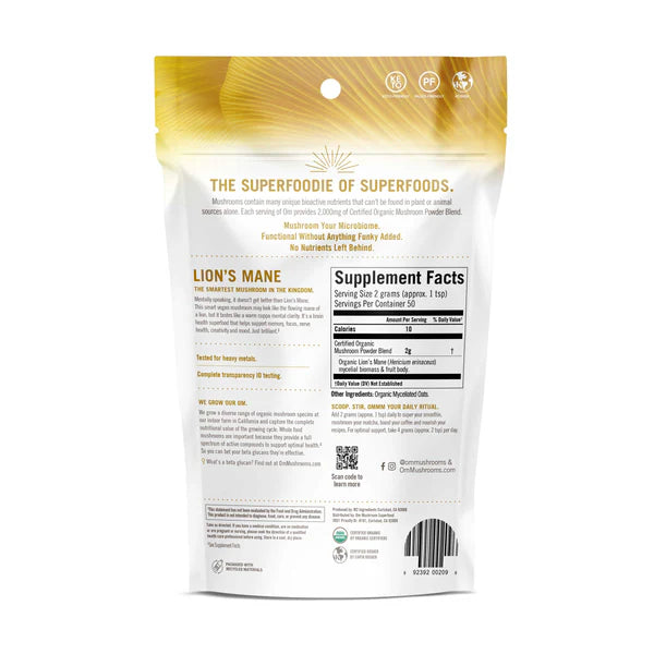 Om Lion's Mane Organic Mushroom Powder 3.5 oz