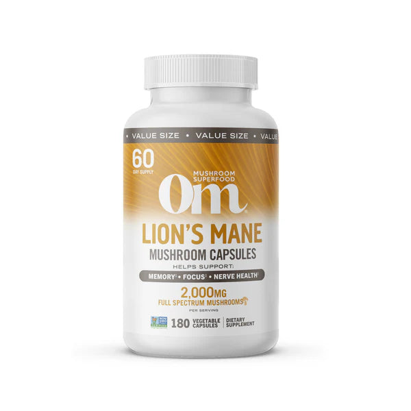Om Lion's Mane Mushroom Capsules, 180 ct