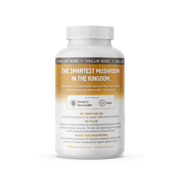 Om Lion's Mane Mushroom Capsules, 180 ct