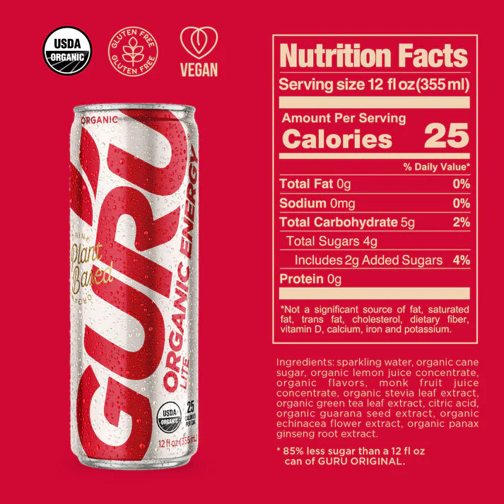 GURU LITE ENERGY DRINK ( 12 X 12 OZ )