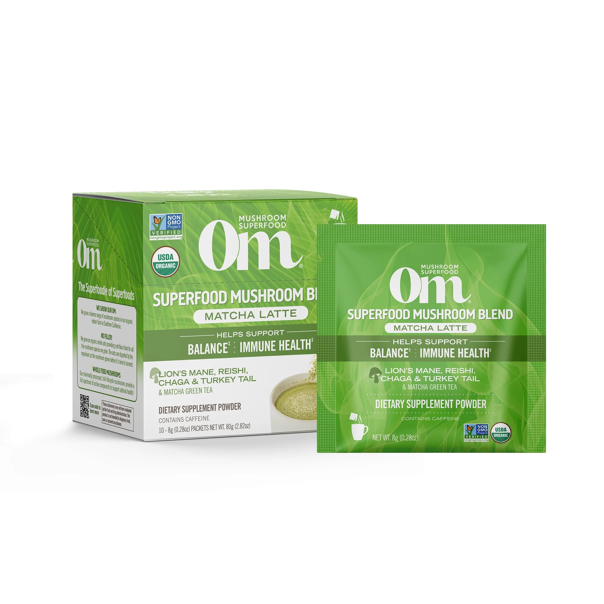Om Mushroom Matcha Latte Blend Box of 10