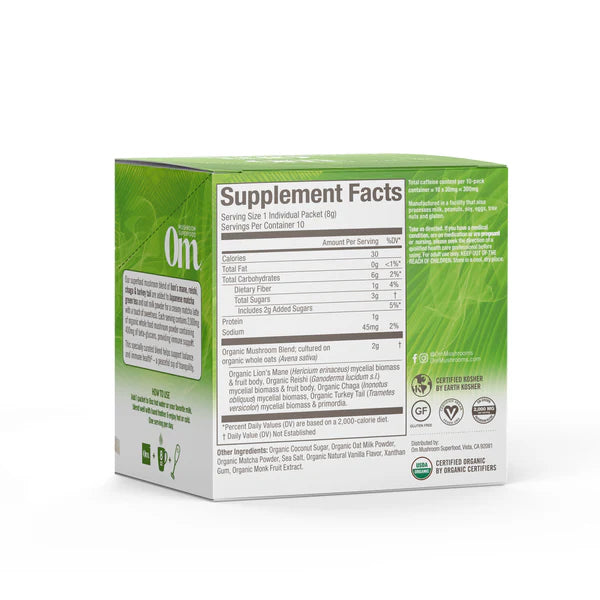 Om Mushroom Matcha Latte Blend Box of 10
