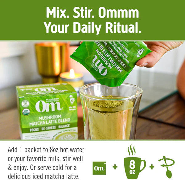 Om Mushroom Matcha Latte Blend Box of 10