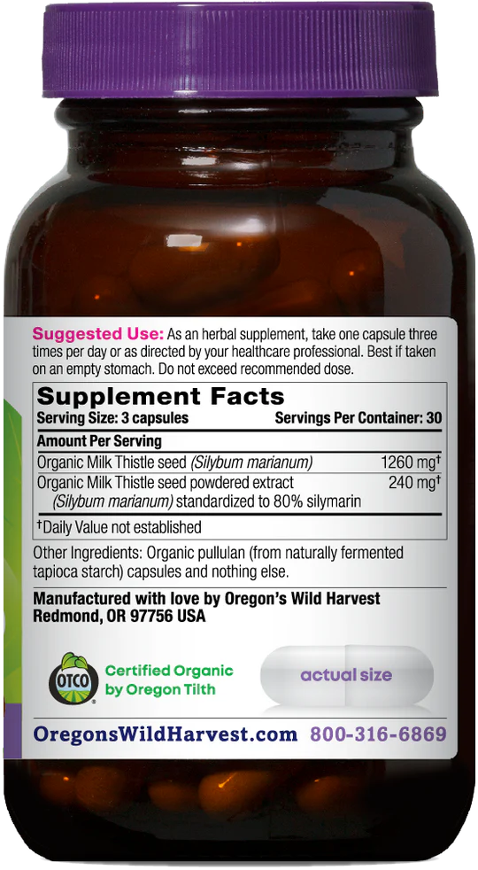 Oregon's Wild Harvest Organic Milk Thistle, 90 ct