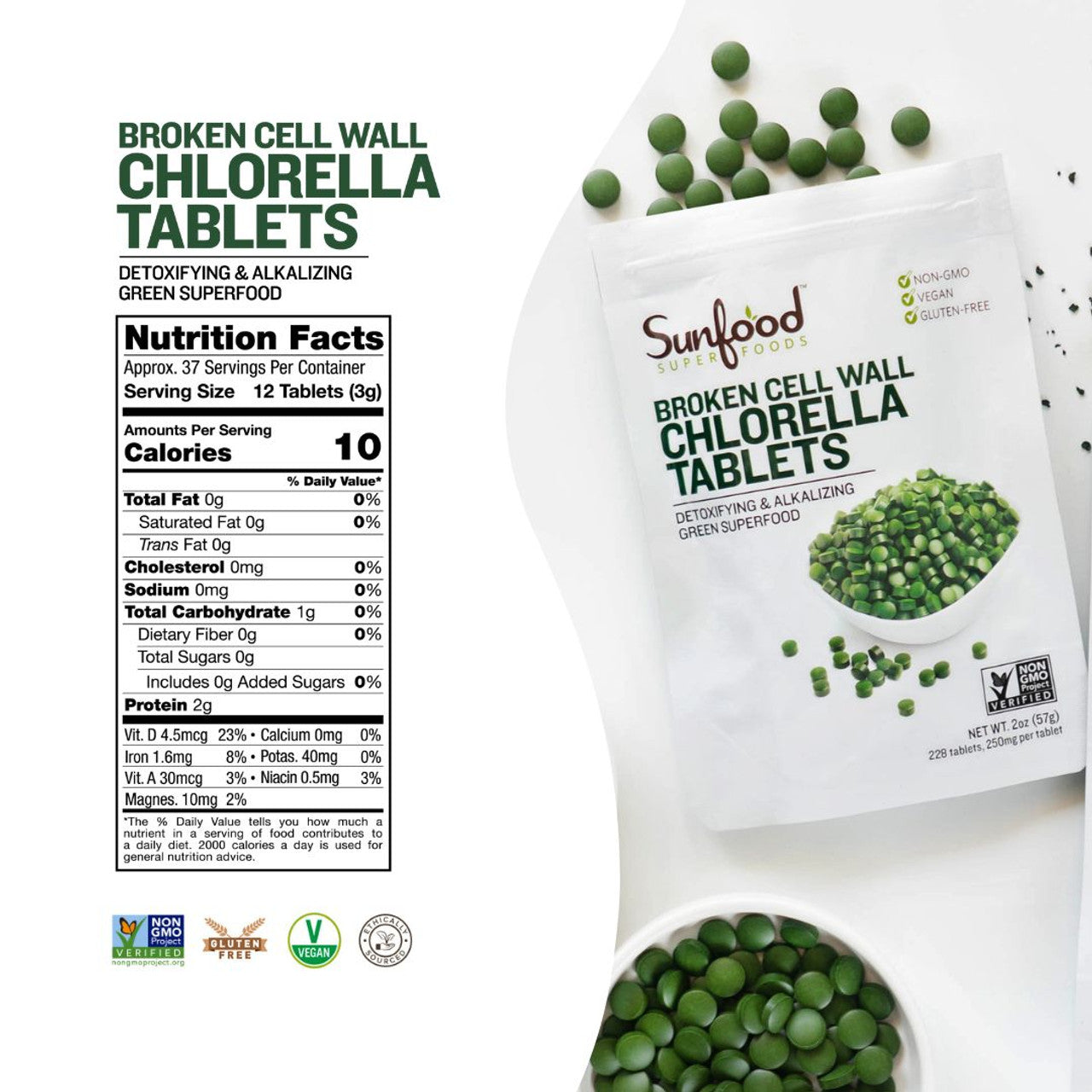 Sunfood Chlorella Tablets 2 oz