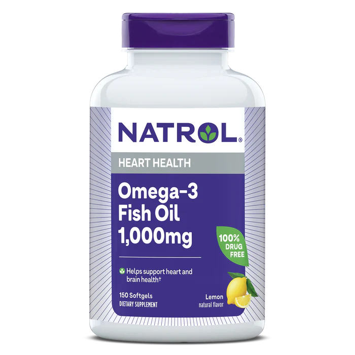 Natrol Omega-3 Fish Oil Lemon Softgels - 1,000mg, 150