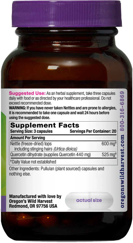 Oregon's Wild Harvest Nettle Quercetin, 60 ct