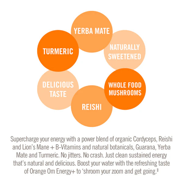 Om Energy+ Citrus Orange Mushroom Drink Mix, 10 ct