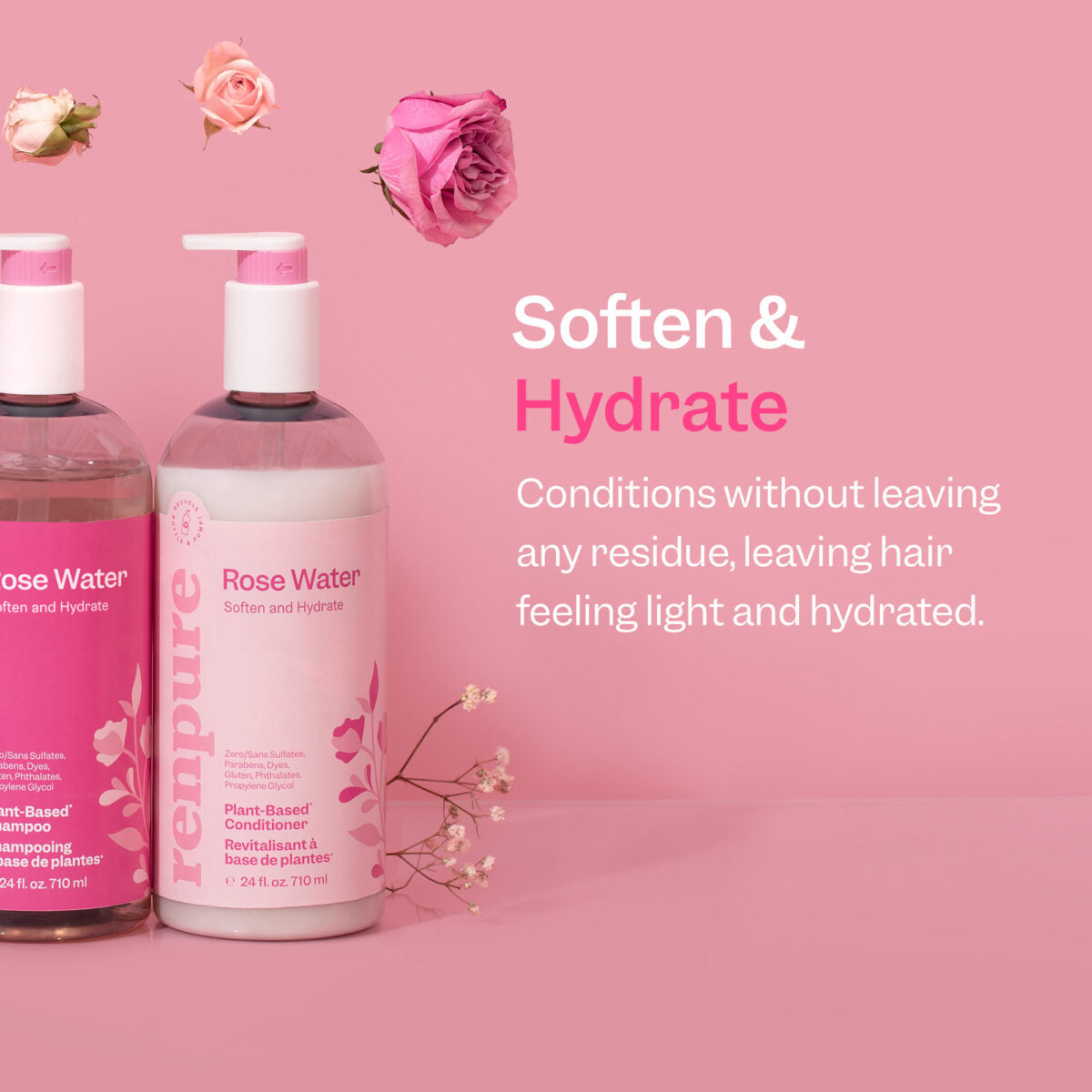 Renpure Rose Water Soften & Hydrate Conditioner 24oz