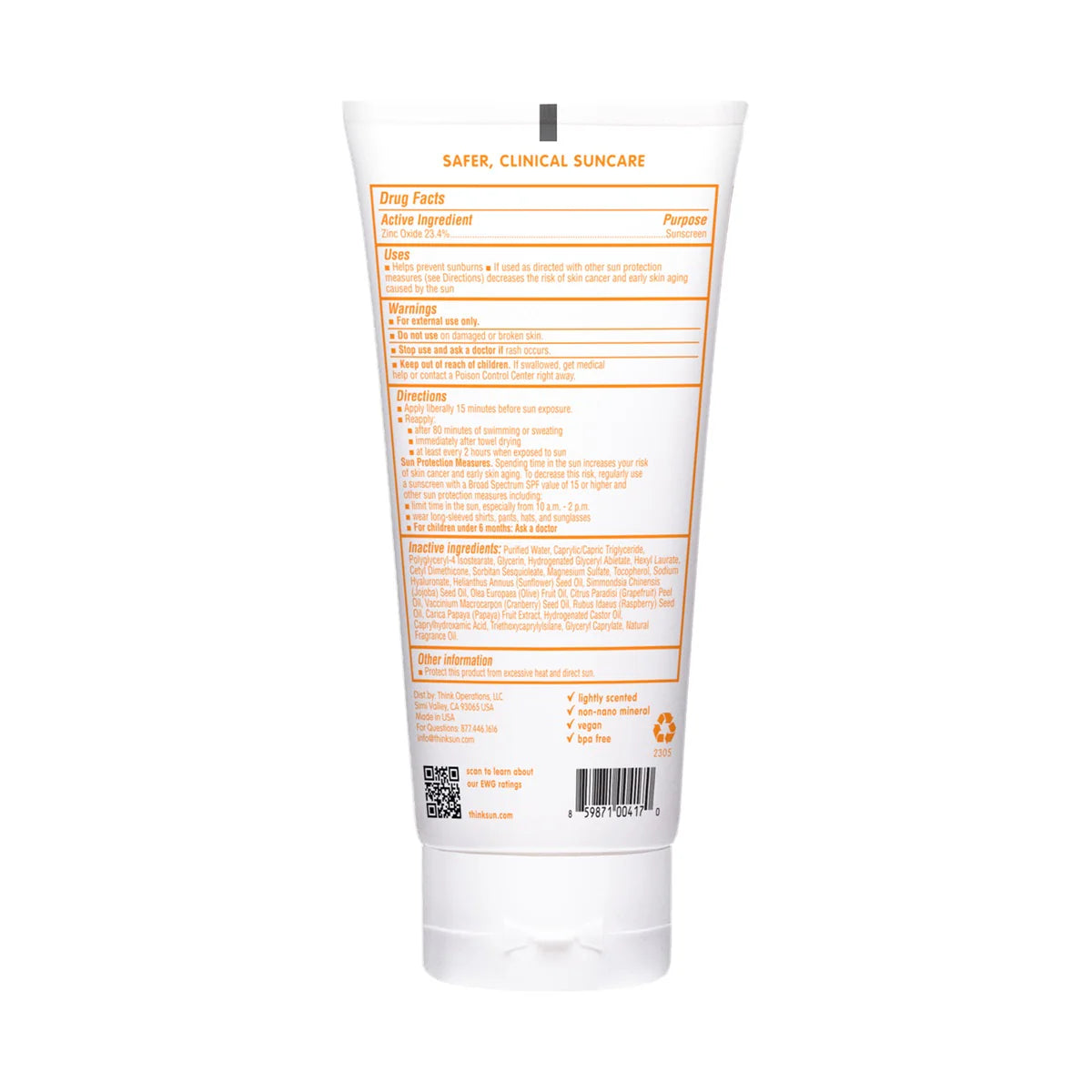 Thinkbaby Safe Sunscreen SPF 50+ Family Size 6 oz