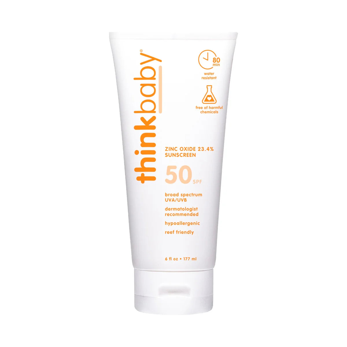 Thinkbaby Safe Sunscreen SPF 50+ Family Size 6 oz