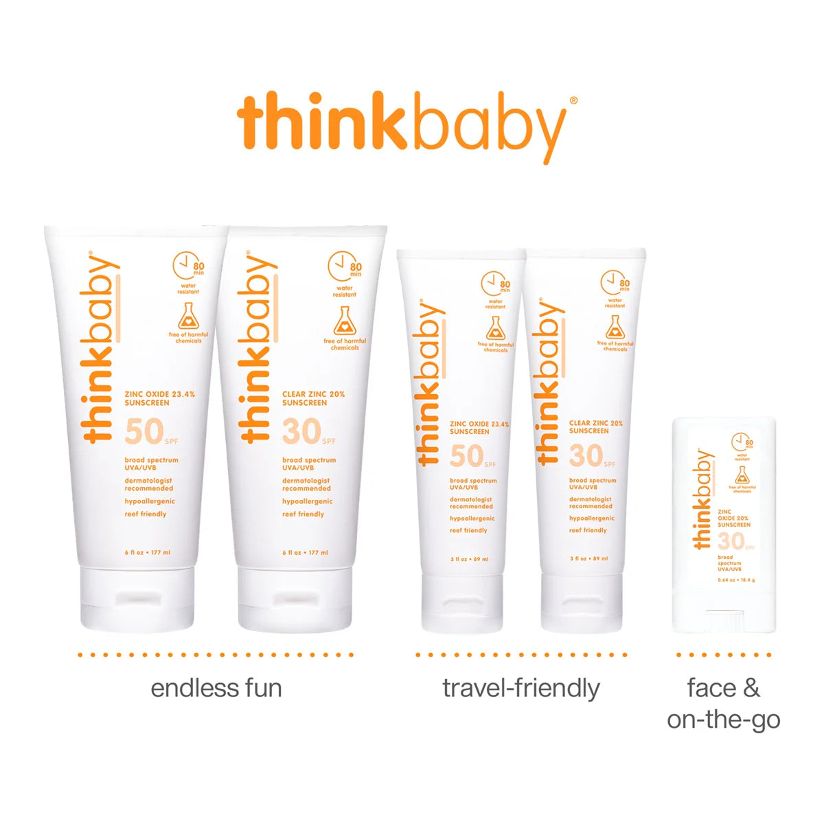 Thinkbaby Safe Sunscreen SPF 50+ Family Size 6 oz