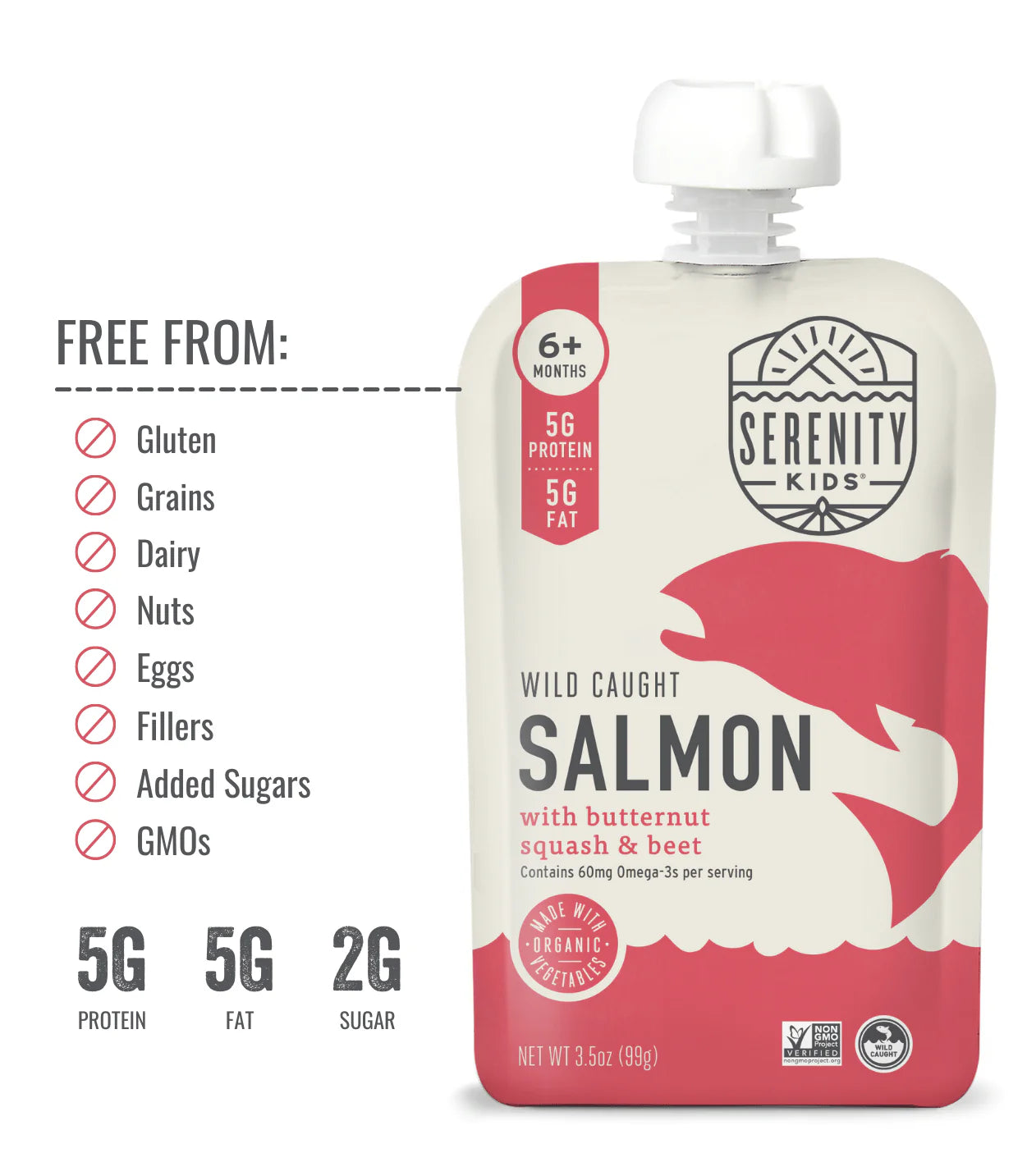 Serenity Kids Wild Caught Salmon with Organic Butternut Squash & Beet