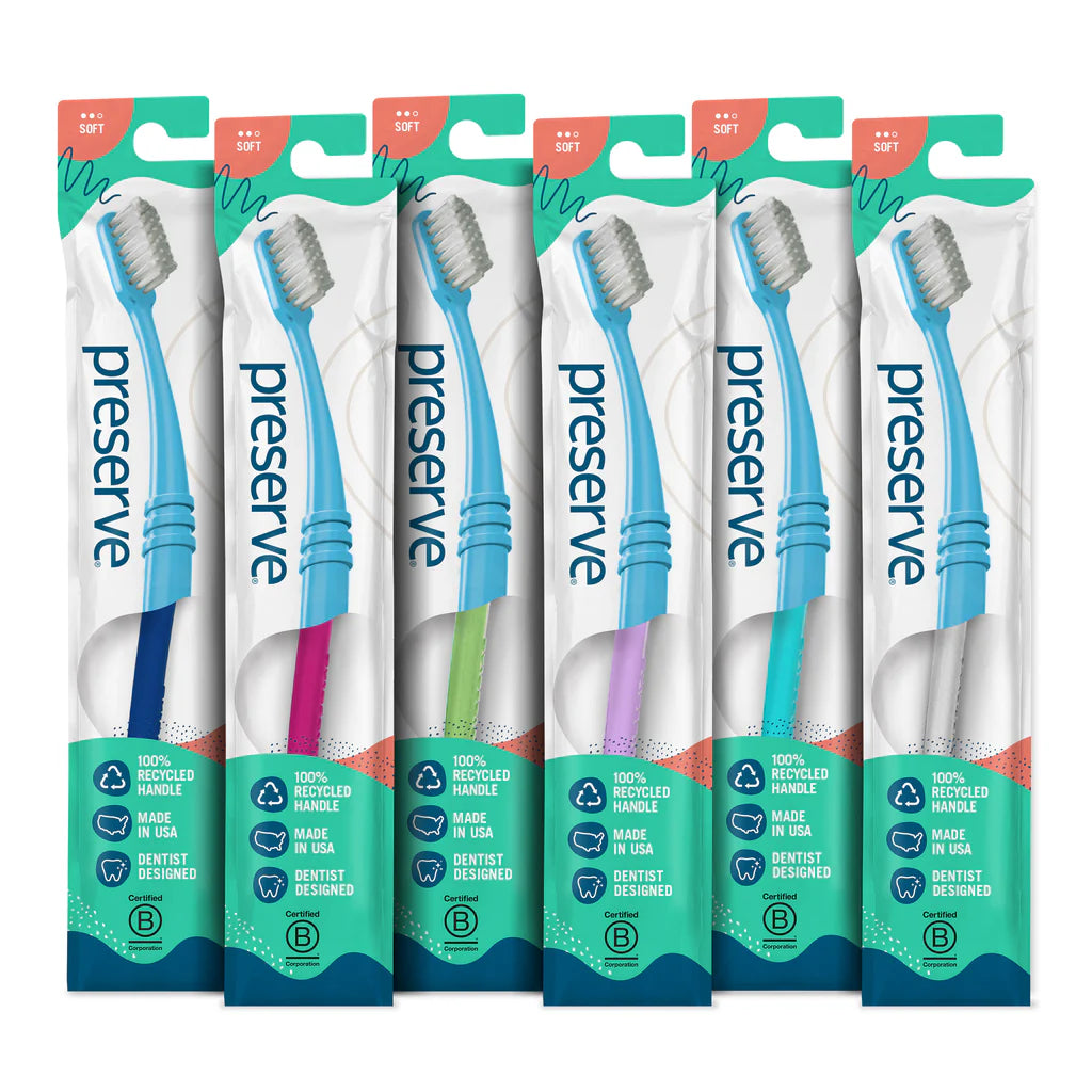 Preserve Soft Toothbrush in Lightweight Pouch | 6-pack