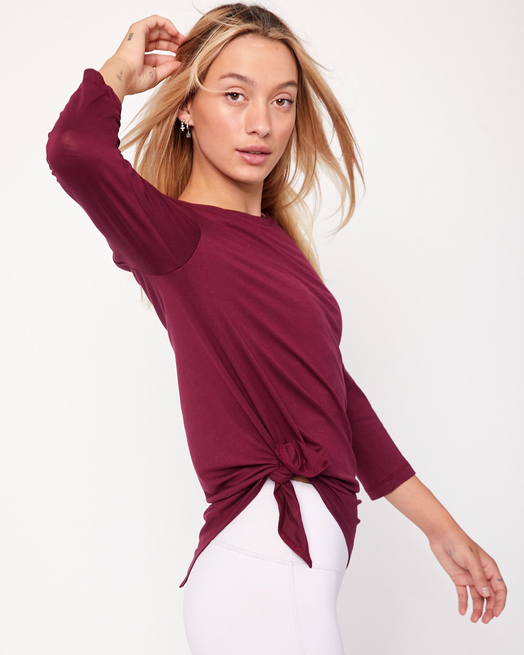 Anen Side Tie 3/4 Sleeve Top-6
