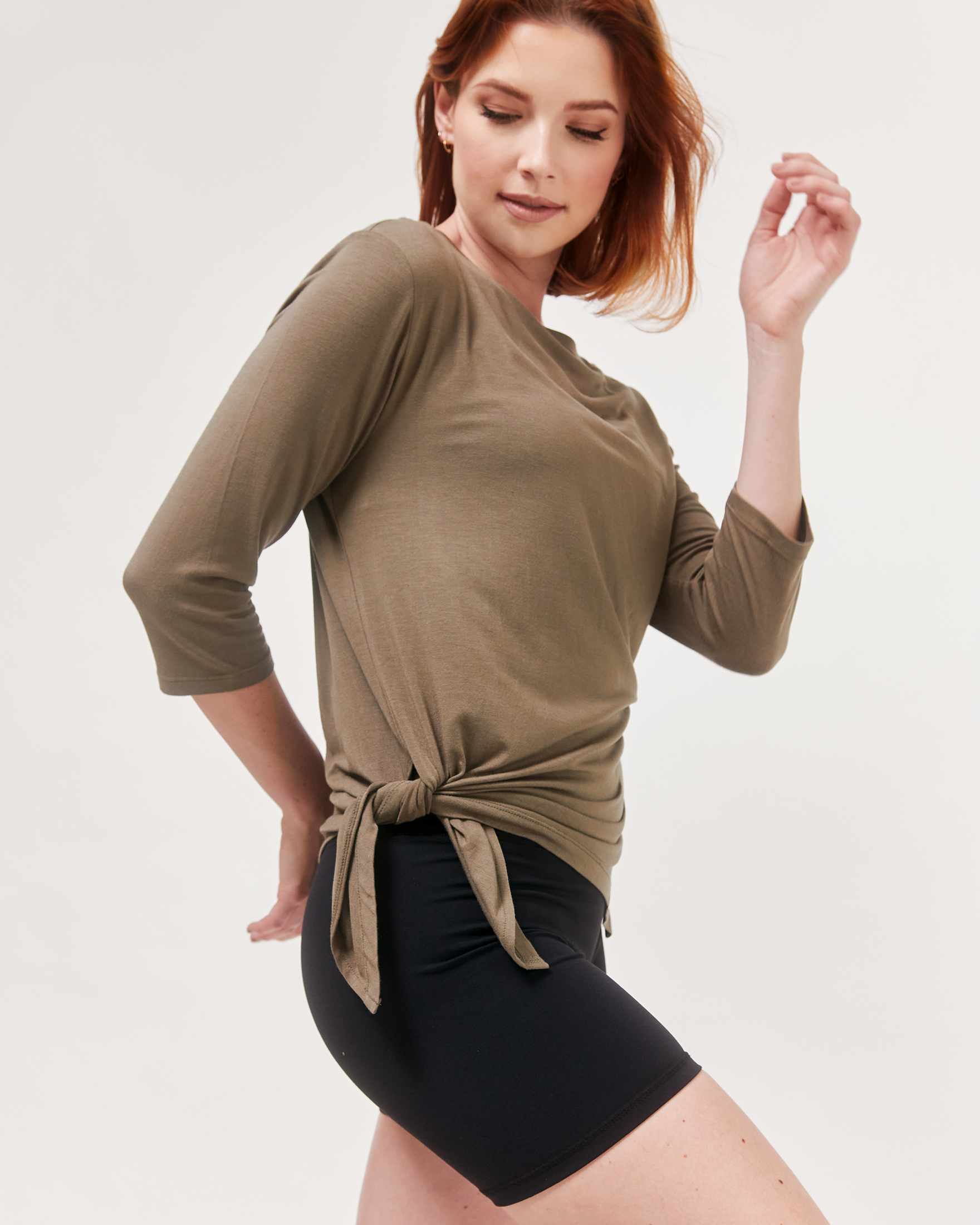 Anen Side Tie 3/4 Sleeve Top-10