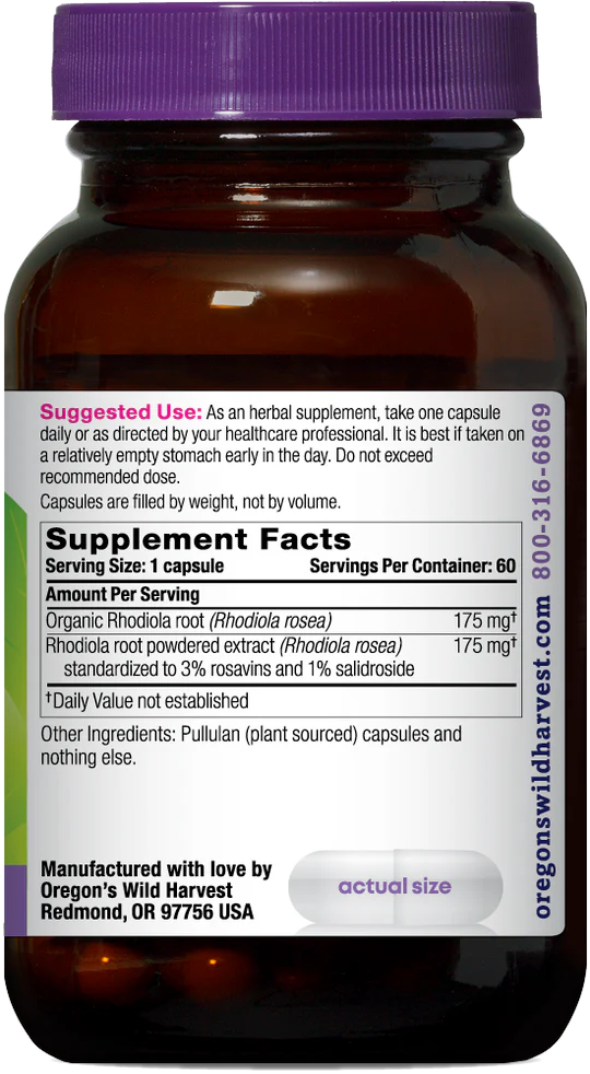 Oregon's Wild Harvest Rhodiola, 60 ct