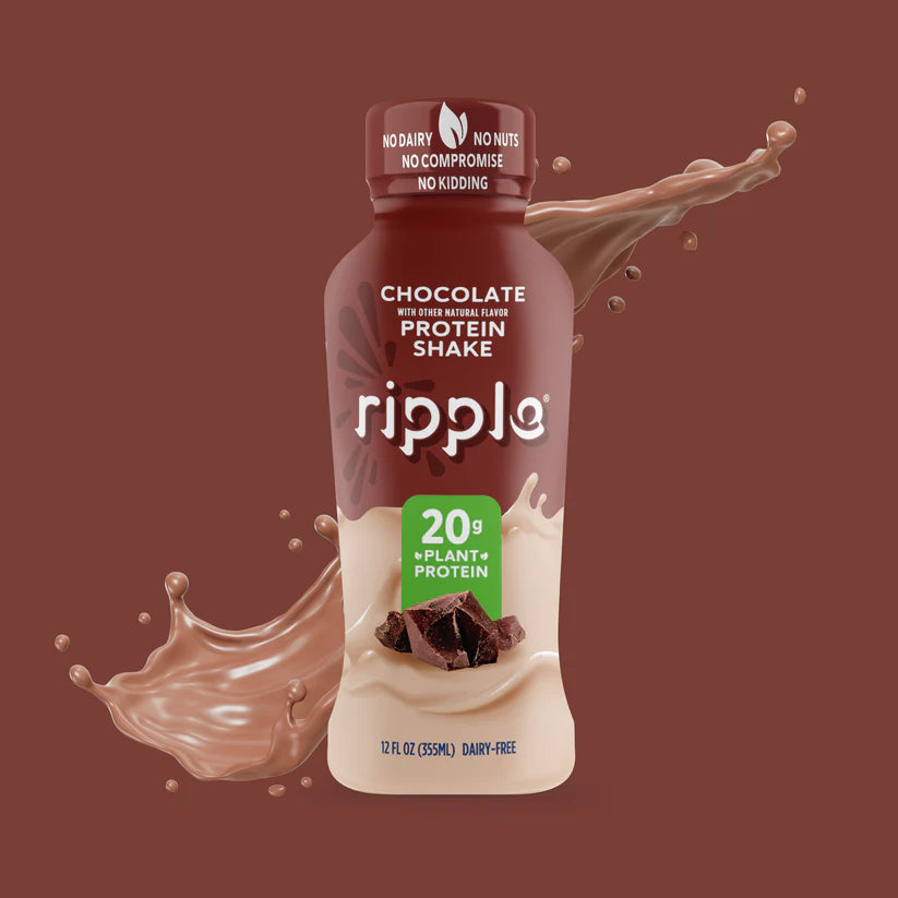 Ripple Chocolate Plant-Based Protein Shake  (12 X 12 OZ )
