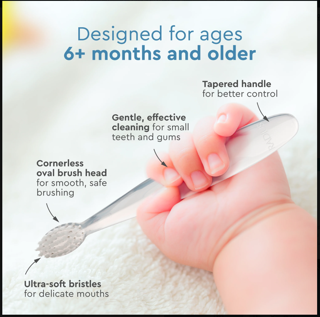 Radius Pure Brush (6 mo+) Toothbrush 6 Pack