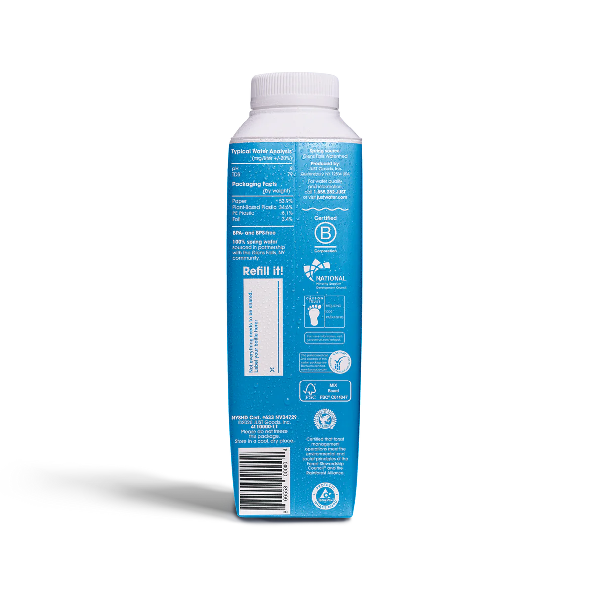 JUST Water Spring Water 6 Pack x 16.9 fl oz