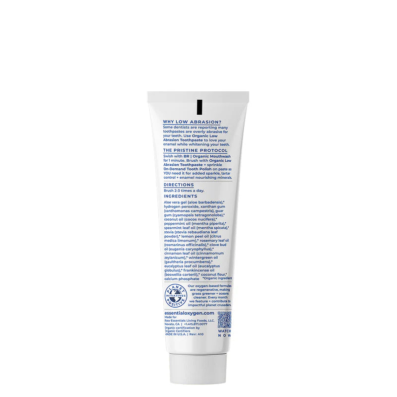 Essential Oxygen Organic Low Abrasion Toothpaste Peppermint 4 OZ