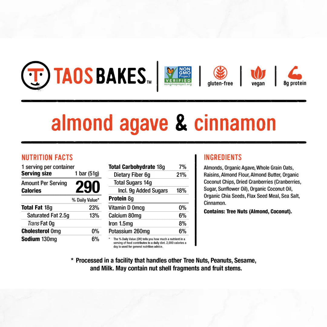 Taos Bakes Almond Agave + Cinnamon