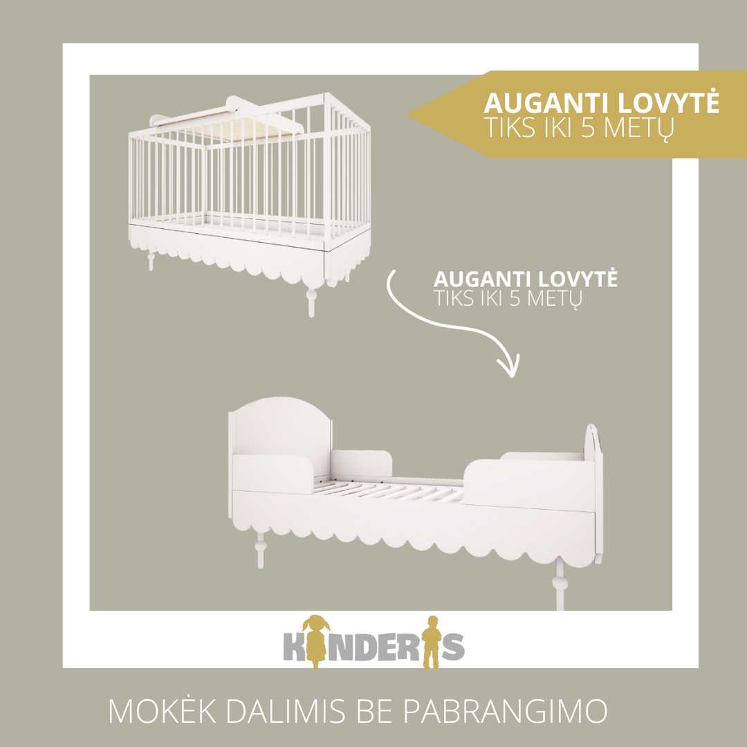 Transforming bed for a child "BABUSHKA", white, 140x70 cm-2