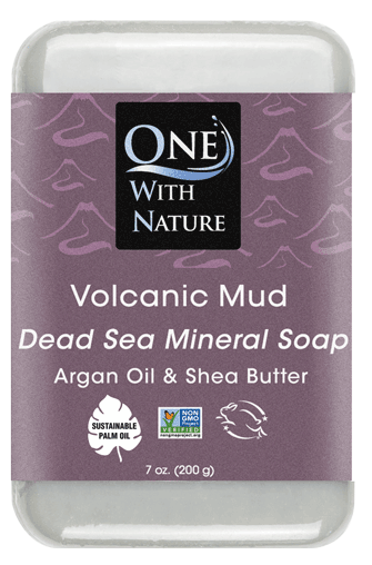 One With Nature Volcanic Mud Soap with Dead Sea Minerals, Argan Oil & Shea Butter, Essential Oil
