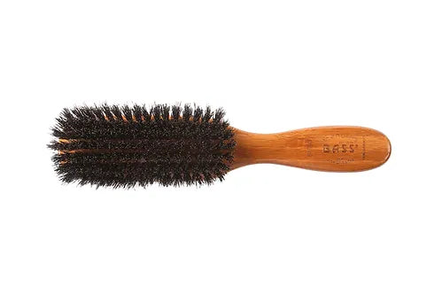Bass Dark Bamboo | Semi Oval Hairbrush with Soft Natural Bristles