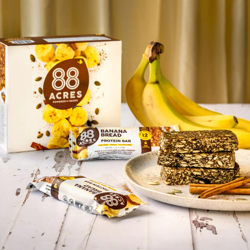 88 Acres Banana Bread Protein Bars ( 9 X 1.9 OZ)