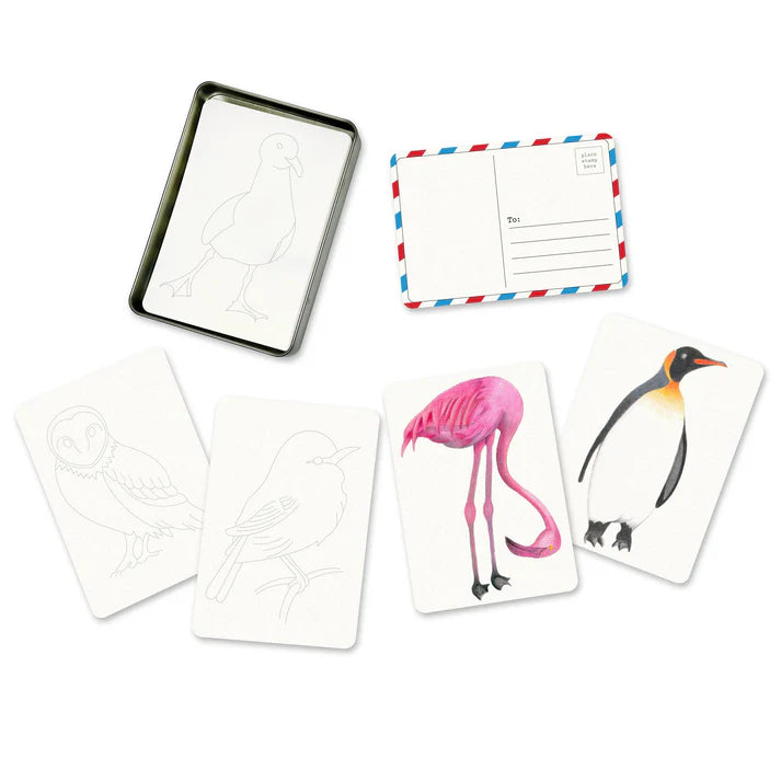 Coloring Postcards - Birds (30 postcards)