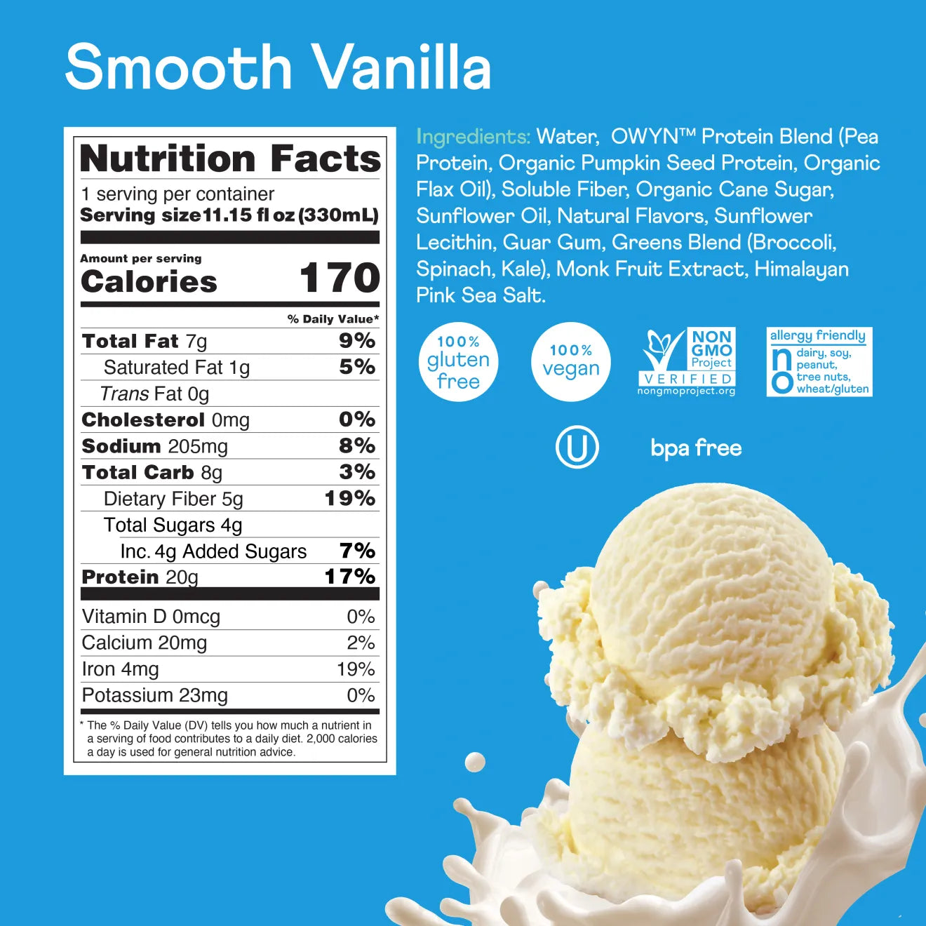 OWYN Protein Drink Smooth Vanilla ( 12 X 12 OZ )