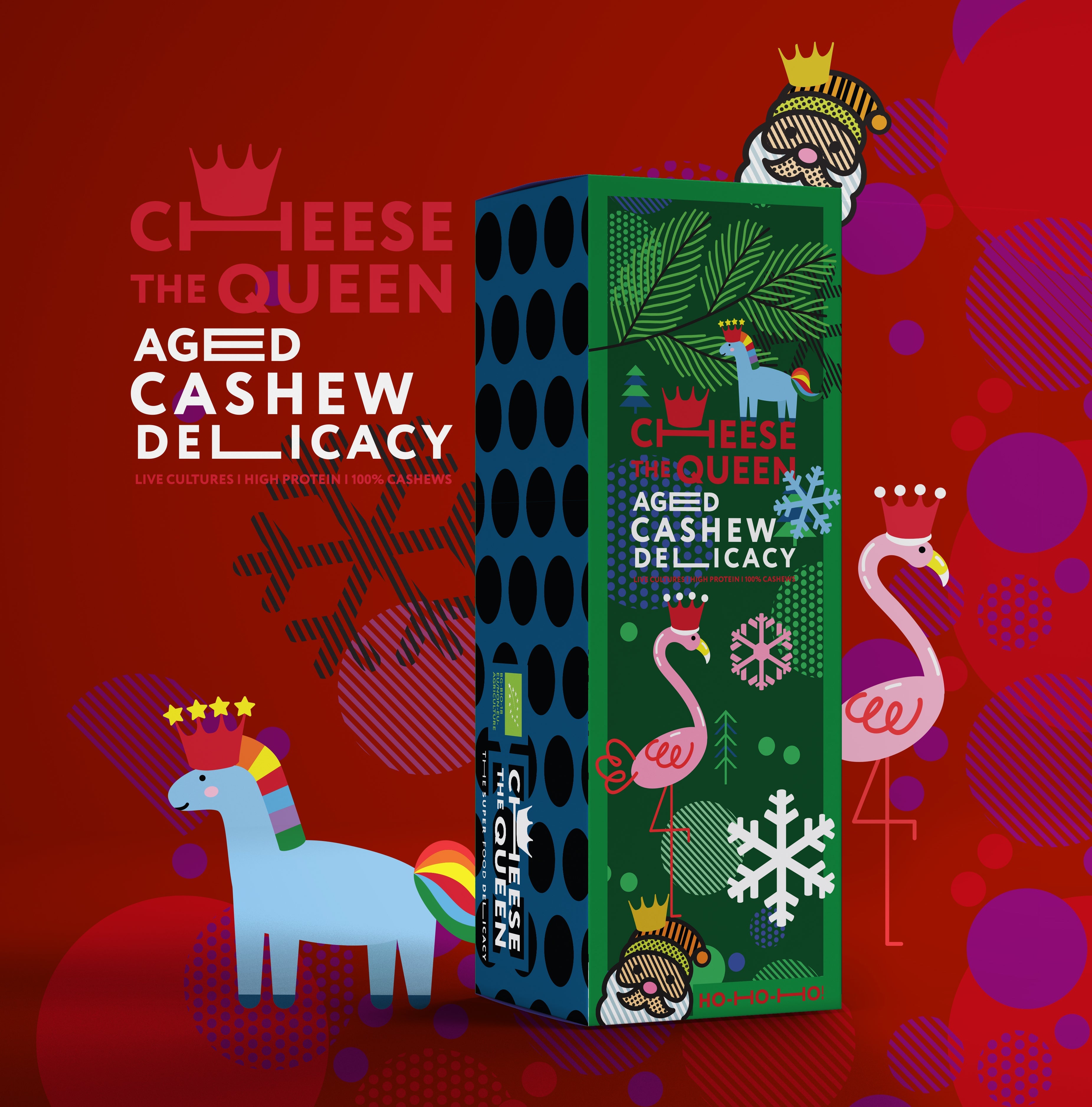 CHRISTMAS BOX with variety of 6 aged vegan cheeses from cashews 'CHEESE THE QUEEN'-1