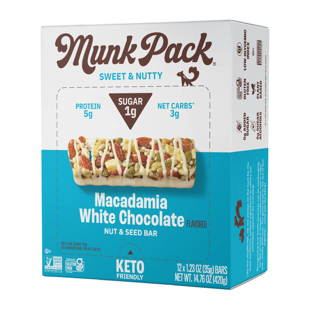 Munk Pack Macadamia White Chocolate Nut & Seed Bar ( 12 X 1.23 OZ )