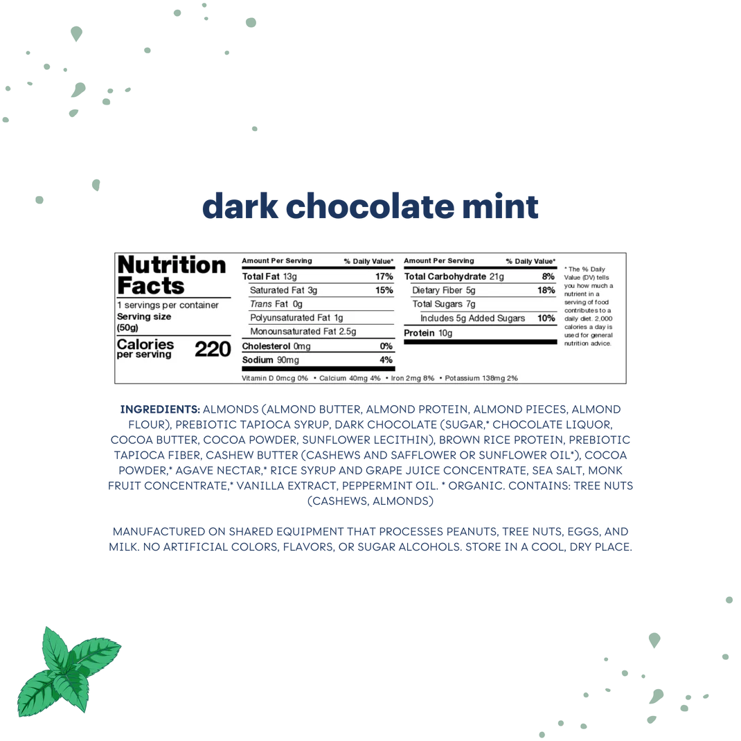Zing Dark Chocolate Mint Nutrition Bars