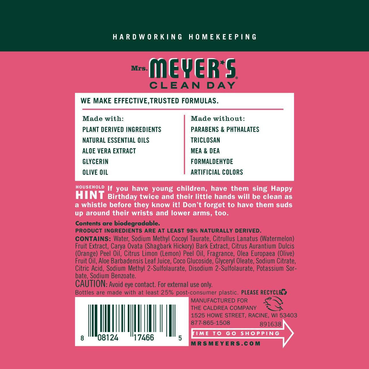 Mrs Meyers Clean Day Foaming, Watermelon (6x10 OZ)