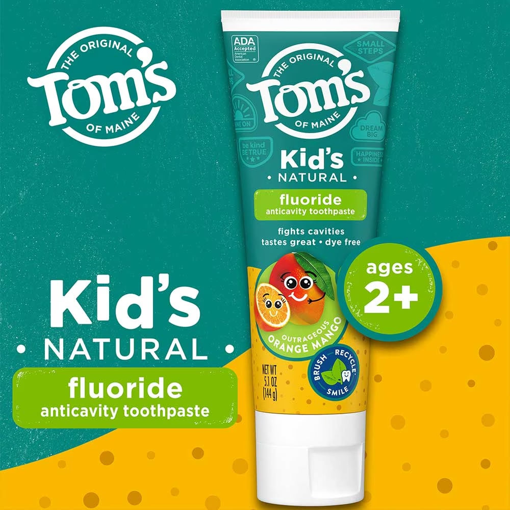 Outrageous Orange Mango Kids Toothpaste with Fluoride 6 Pack