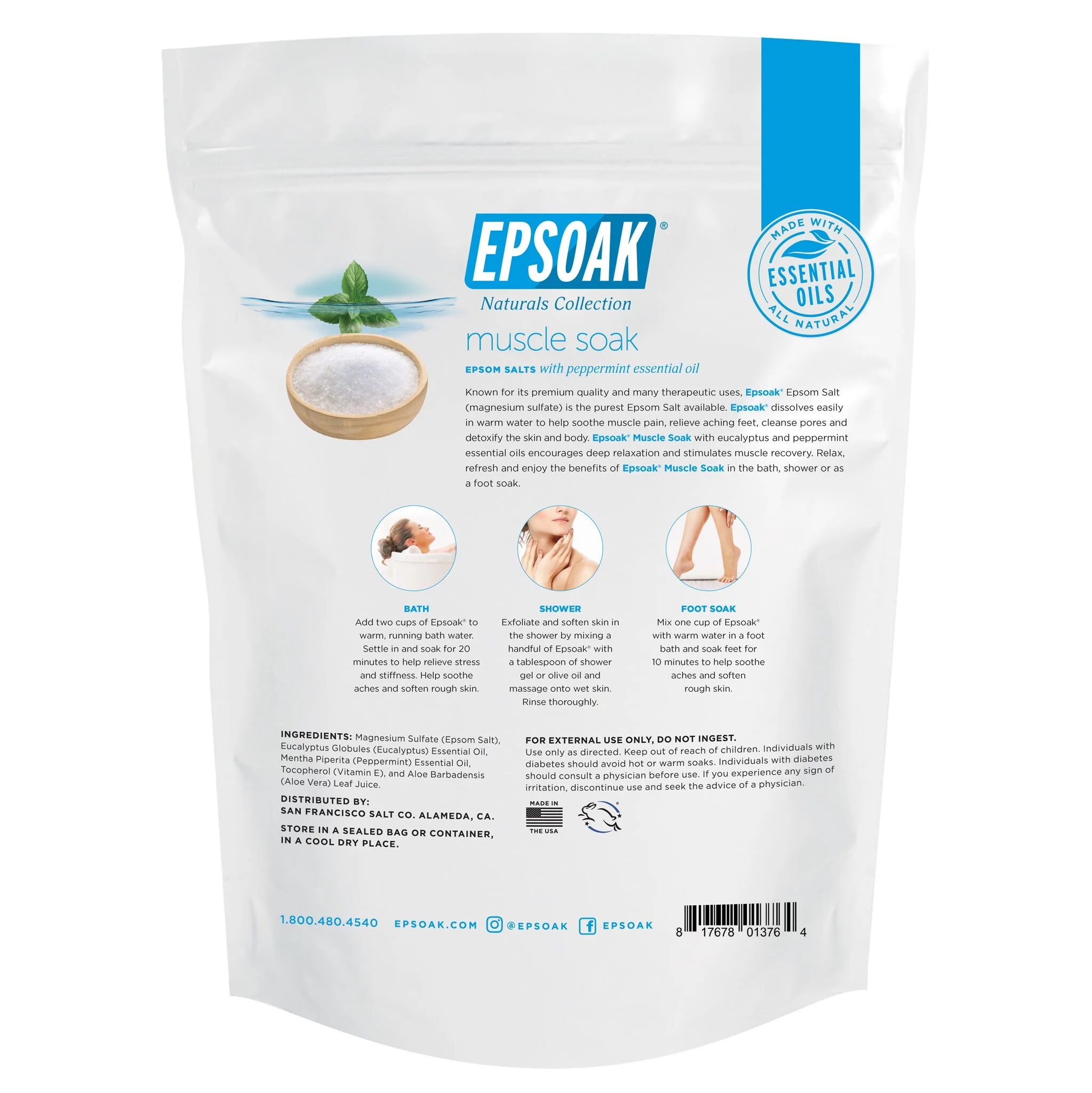 Muscle Soak Eucalyptus & Peppermint Epsom Salt